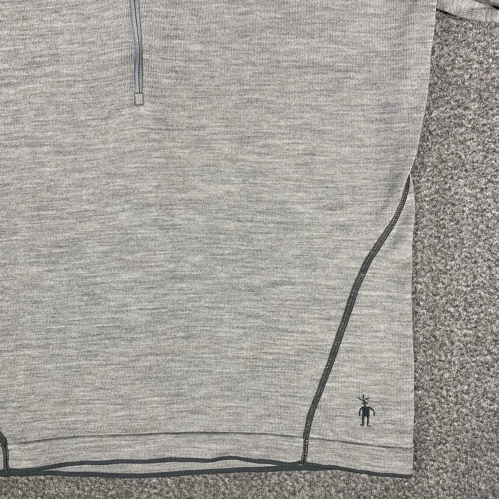 Smartwool Mens Merino Wool 1/2 Zip Pullover L Base layer Gray Hiking Outdoor Ski - Picture 7 of 16